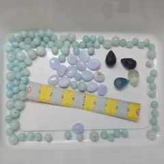 天然石 ビーズ まとめ売り アマゾナイト ブルーレースアゲート フローライト