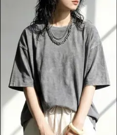 アンティカ ピグメント加工Tシャツ グレーのサムネイル