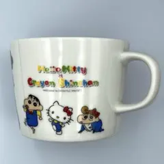 【限定】キティちゃん× しんちゃん コラボ マグカップ ファミマ 野原家の一族