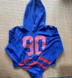 90ロゴ クロップド丈 パーカー ブルーのサムネイル