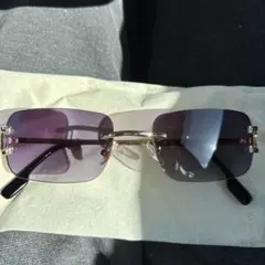 パープル スクエア サングラス