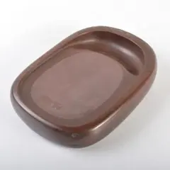 紅渓石硯　二代目相馬羊堂作　竹節デザインの硯　玉眼あり　作品展出品　（逸品） ⭕️紅渓石硯 希少 歯車彫刻 2代目 崎川羊堂 日向名産 現在では4