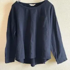 【値下げ中】サンバレー リネン混　ダークネイビー 胸ポケット　長袖