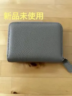 新品未使用 グレーミニ財布 本革 カードケース カード入れ ミニウォレット