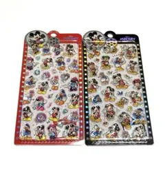 3D 立体　ドロップ　ぷっくりシール　ミッキー&フレンズ　2枚　海外正規品