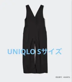 ユニクロ　Vネックサロペット ブラック S