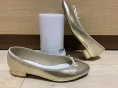 超美品☆LE TALON GRISE バレエシューズ リボン ゴールド 本革