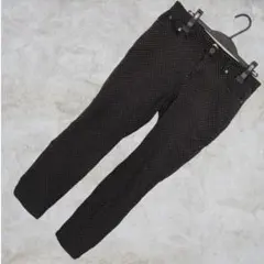 美脚✨ ドット柄 スキニーパンツ 黒 レディース　ブラック　ストレッチ　海外古着