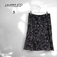 【アンタイトル】スカート 総柄 上品大人女子デート女子会 日本製 黒ブラック 3