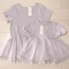 プティマインリアン❁親子リンクコーデ水色チュールトップス