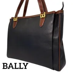✨美品✨ BALLY 裏地総柄 レザー トートバッグ ダークブラウン ゴールド