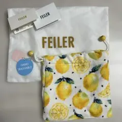 【さらにお値下げしました】FEILER レモン柄 ポーチ 手洗い可能