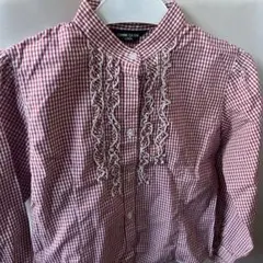 ギンガムチェック　赤　可愛いブラウス　120cm