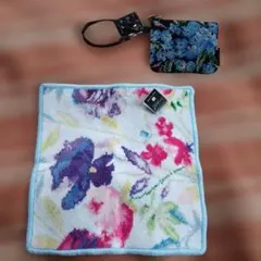 Enjeau 花柄タオルハンカチとポーチのセット 日本製です！