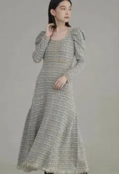 LILY BROWN チェック柄長袖ワンピース