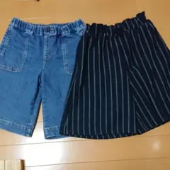 ハーフパンツ ガウチョ グローバルワーク  gu 110 120  キュロット