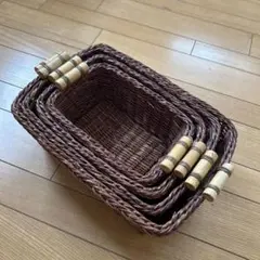 ブラウンバスケットセット 4個