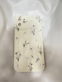 花柄クリーム色iPhone12ケース