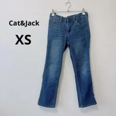 デニム 【XS】 ストレートパンツ 10 青 綿 ストレッチ 通勤 通学