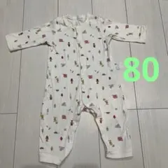 【9/30まで出品】ユニクロ　80 長袖　パジャマ　ロンパース