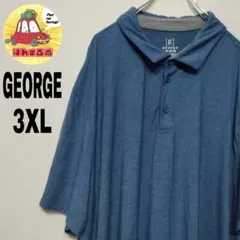usa古着 GEORGE 半袖ポロシャツ　3XL ダークブルーのサムネイル