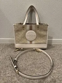 COACH ハンドバッグ ショルダーバッグ ベージュ/ホワイト