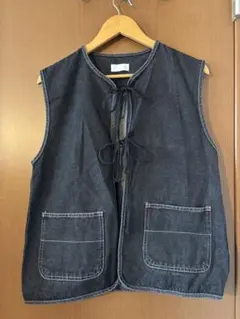 ダークデニム ノースリーブジャケット