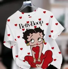 Betty Boop Tシャツ 総柄 ハート柄オーバーサイズのサムネイル