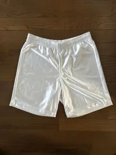 サッカー　ウェア　無地白パンツ　光沢感ありのサムネイル