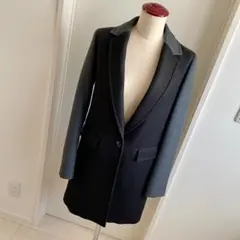 TOMMY HILFIGER黒とグレーのバイカラー チェスターコート Sサイズ