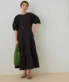 ADAM ET ROPÉ FEMME 洗えるボリュームスリーブドレス D047