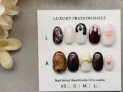 ネイルチップL バレンタインネイル｜ニュアンス ネイルチップ｜大人可愛い