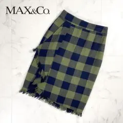 Max&Co. ギンガムチェックタイトスカート 紺×緑 36*ZC260のサムネイル