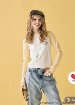 新品タグ付きJEANASIS×【PERSON’S】ラグランロングスリーブTシャツのサムネイル