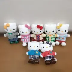 レア　レトロハローキティ ぬいぐるみ7体セット