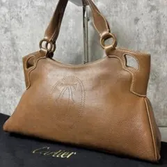 美品✨Cartier マルチェロ ハンドバッグ 肩掛け パンチング ブラウン 美品✨Cartier マルチェロ ハンドバッグ 肩掛け パンチング ブラウン