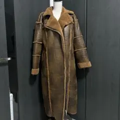定価1.3万　ジュエティ　エコムートンライダースロングコート　ブラウン M
