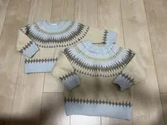 韓国服　ノルディック柄 ニットセーター 2点セット