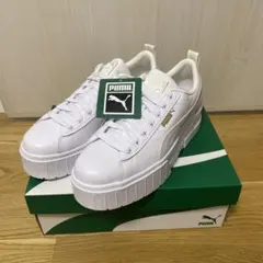 PUMA⚡️メイズ クラシック 384209 23.5 厚底 ホワイト×ゴールド