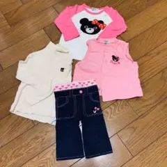 ミキハウス ダブルB ロングTシャツ 80-95 セット