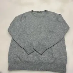 【カシミヤ】UNIQLO グレー 長袖ニットセーター XL
