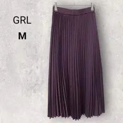 グレイル ロングプリーツスカート M パープル シンプル きれいめ オフィス