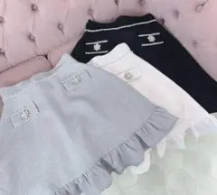 evelyn パールビジュー　スカート　ピンク