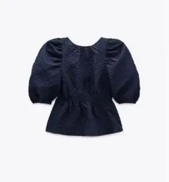 ZARA テクスチャー入り生地ブラウス