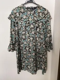 ZARA フラワープリント 七分袖チュニック