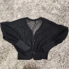 Kastane ブラック レース編み カーディガン F