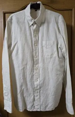 り*ろ様 無印良品 リネンボタンダウンシャツ ナチュラル ホワイト XS