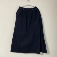 しまむらロゴスデイズ　デニム ロングスカート ウエストゴムダークネイビーMサイズのサムネイル