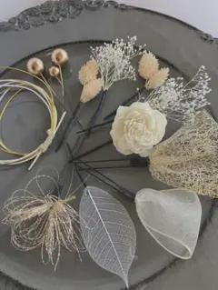 ドライフラワー髪飾り　卒業式髪飾り　成人式髪飾り　結婚式髪飾り