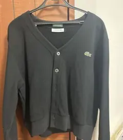 Lacoste ブラック Vネック カーディガン